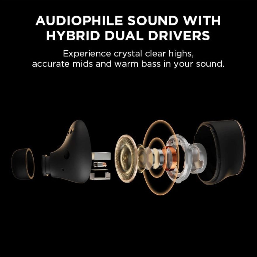 evo true kablosuz aktif gürültü önleyici kulaklık siyah kulaklıklar L44JHJ12 1MORE